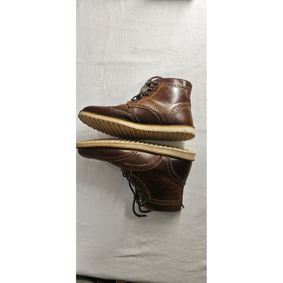 Crevo Boardwalk Men Leather Wingtip Boots Chestnut Brown CV1203-225 Size 10